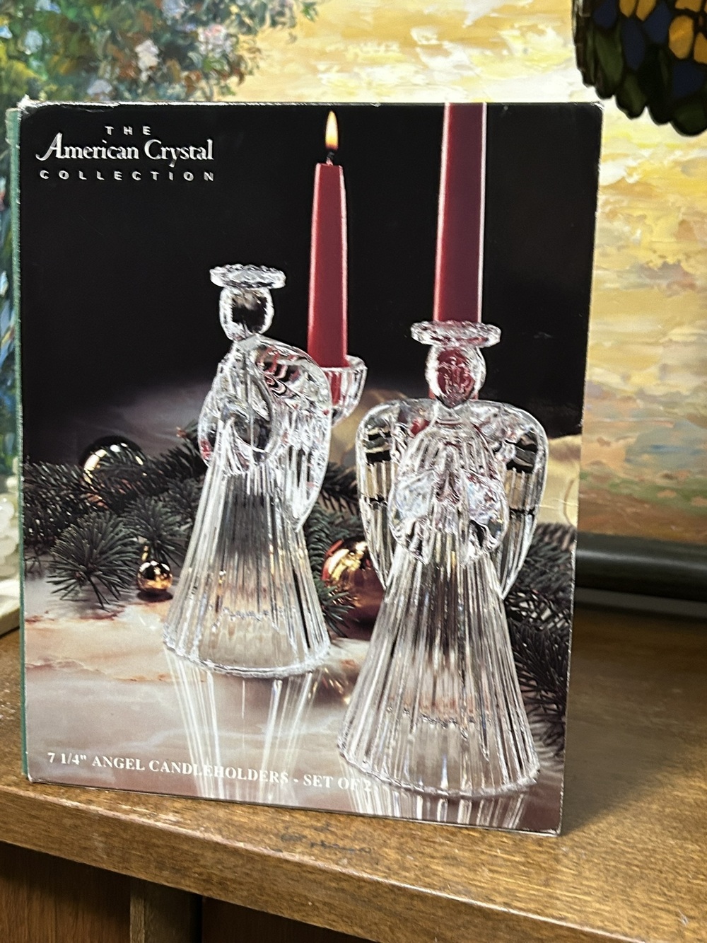 Vintage The American Crystal Collection 7 1/4" Angel Candleholders - Set of 2